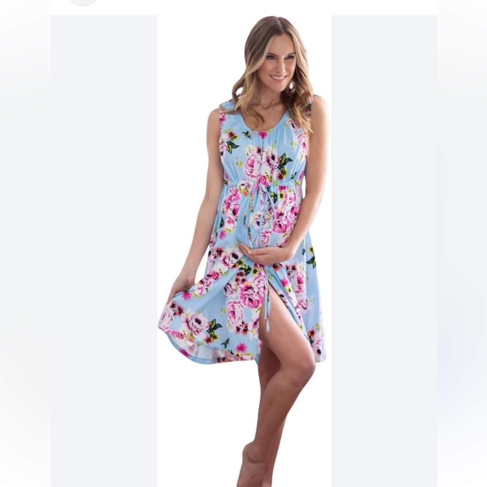 Baby be Mine Isla Sleeveless Hospital Nursing Gown Size S/M